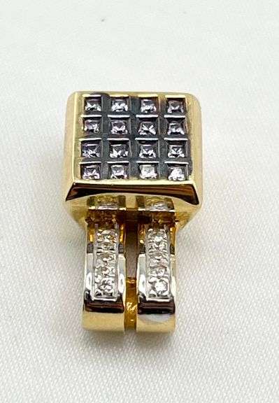 14KT Rose Gold Square Le Vian Amethyst And Diamond Pendant