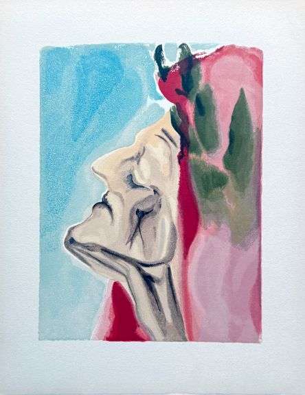 Highly Collectible Salvador Dali Original Color Engraving from The Divine Comedy