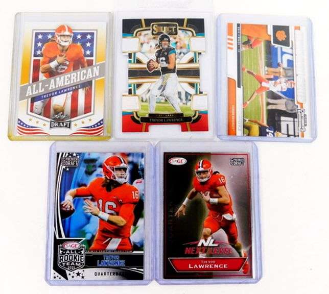 5 Trevor Lawrence Football Cards with Rookies