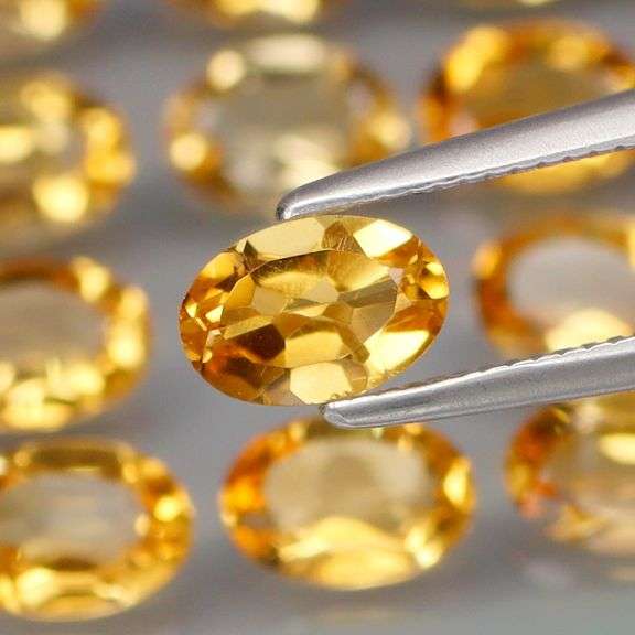 High fire 9.02ct 6x4mm real Brazilian Citrine set!