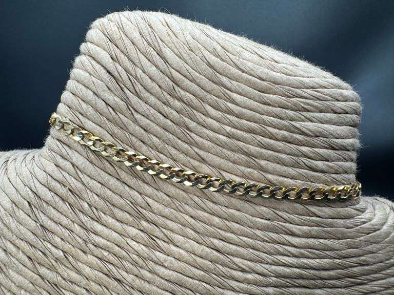 14k Yellow Gold Solid Curb Link Chain 3.2mm Bracelet 8"
