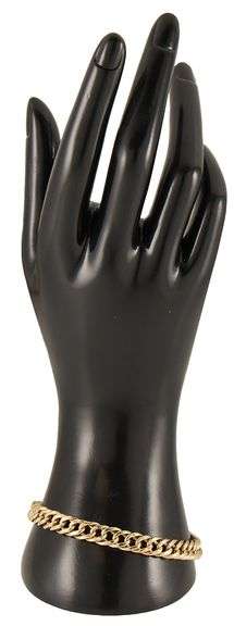 Polished 7.0MM Fancy Chain Link Bracelet in 9K