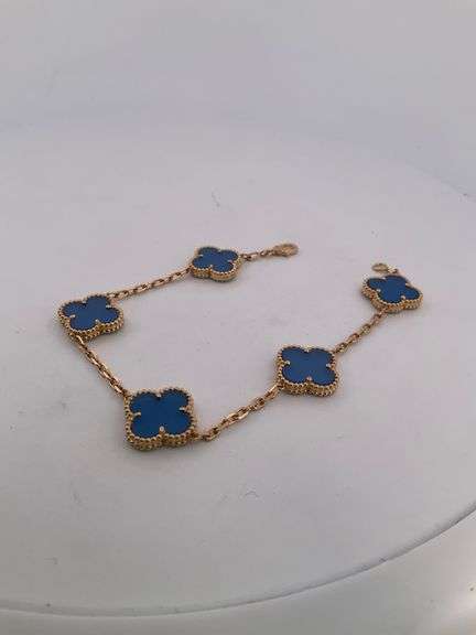 CERTIFIED BRAND NEW 18K YELLOW GOLD CLOVER LEAF BRACELET