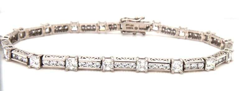 925 Sterling silver cubic zirconia bracelet and ring