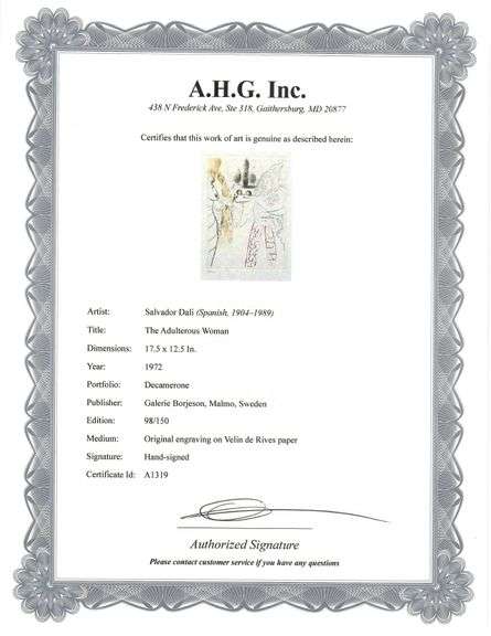 Highly Collectible and Rare Salvador Dali Hand-signed Original Engraving