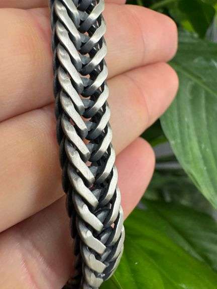 Men's 9.7mm Solid .925 Sterling Silver Heavy Oval Franco Chain Link Italy Handmade Bracelet 8.5" Inc