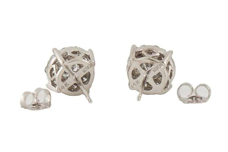 Effy 1.30ctw Round Diamond Halo Stud Earrings in 14K