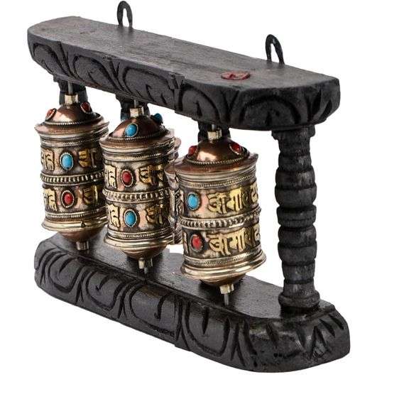 Spinning Tibetan Prayer Wheel