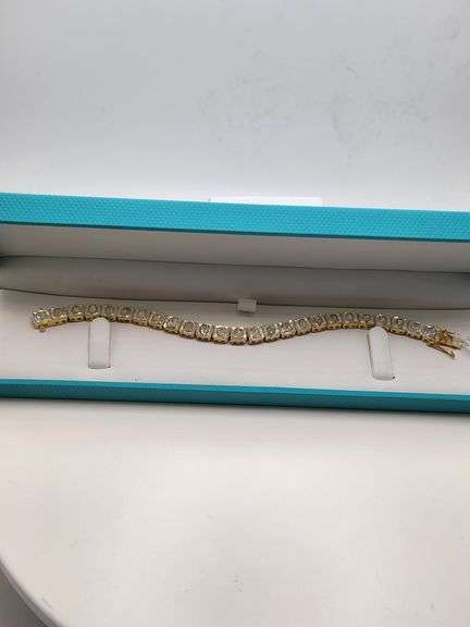 Very rare natural Mine Cut Diamond Bracelet in 14k gold over silver