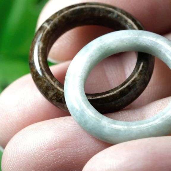 Matched size! Stackable! Size 6.2 Burmese Jade rings weighing 25.60 carats!