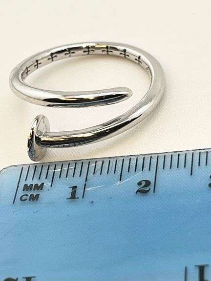 925 Sterling Silver Nail Ring