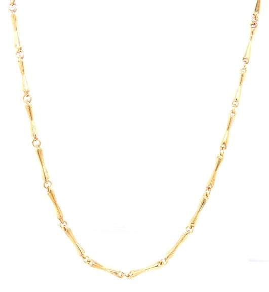 14kt Yellow gold bone link chain necklace