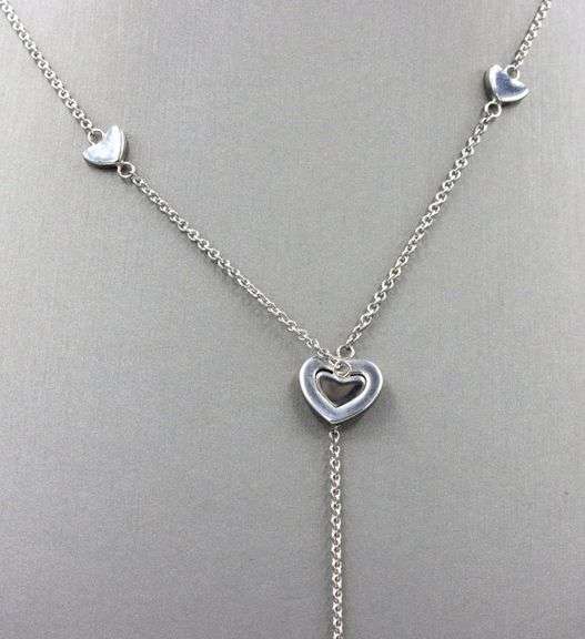 Tiffany & co heart lariat necklace in 925 sterling silver