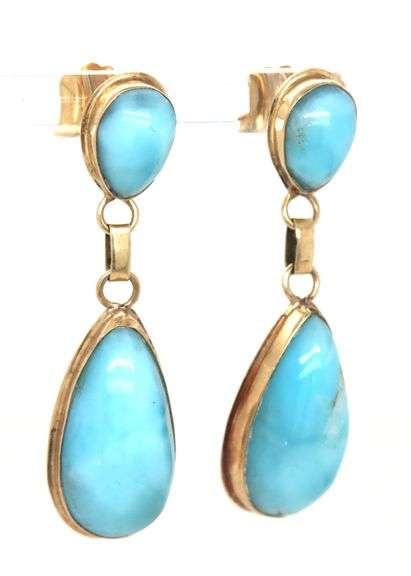 14kt Yellow gold Lamiar dangle earrings