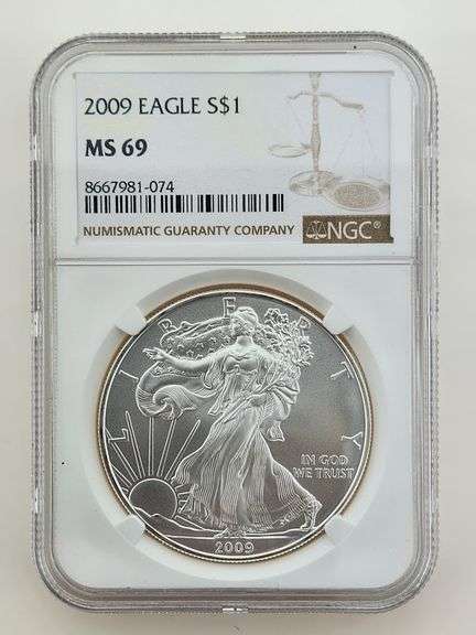 2009 American Silver Eagle, NGC MS69