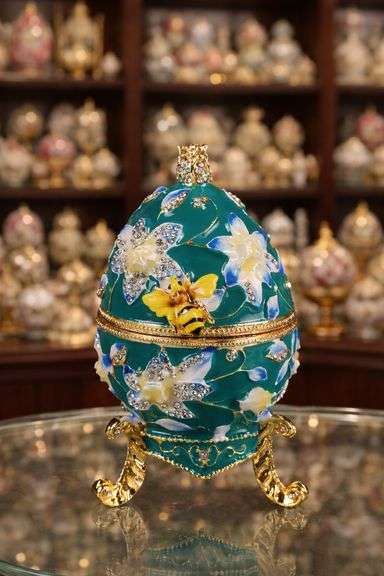 Faberge-Style Egg with Sparkling Austrian Crystals