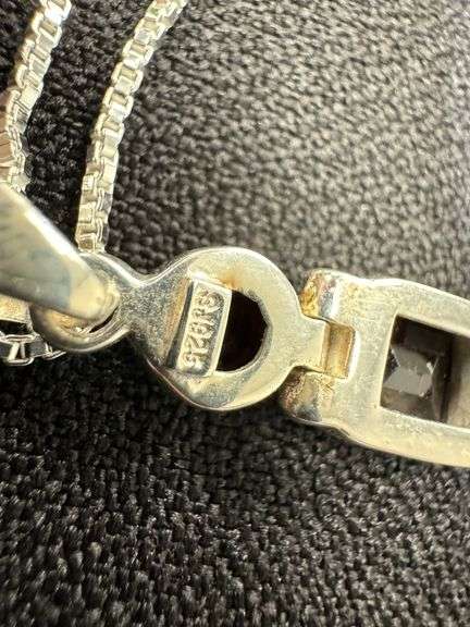 Sterling Silver Garnet Pendant Natural Gemstone