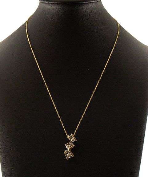 1.30ctw Round Diamond Zigzag Pendant Necklace in 14K