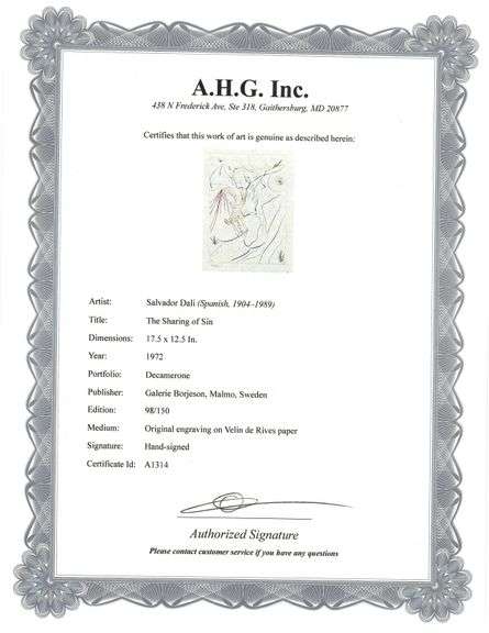 Highly Collectible and Rare Salvador Dali Hand-signed Original Engraving