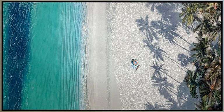 Enchanting Original on Canvas William Mason Tropical Oasis