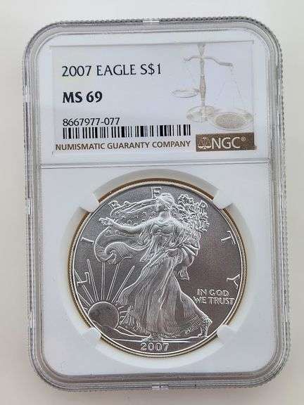 2007 American Silver Eagle, NGC MS69