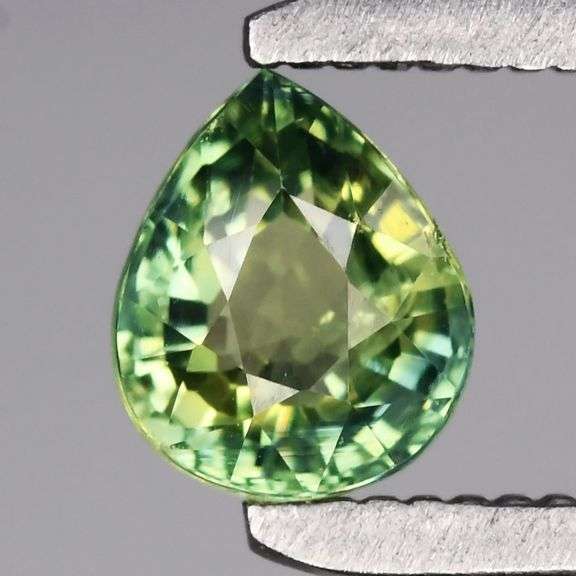 VS grade UNTREATED .51ct pear cut yellow green Sapphire