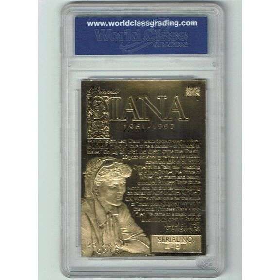 Princess Diana Sculptured 23KT Gold Card Gem Mint 10