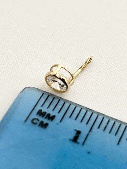 14KT Yellow Gold 1/4 Carat Each Moissanite Pair Of Stud Earrings