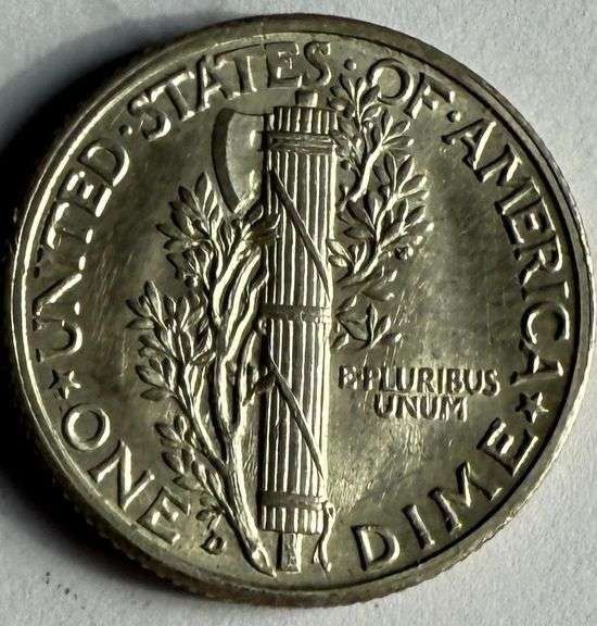 1939 D Full Bands Choice BU Mercury Dime