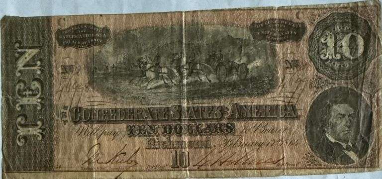 $10 Feb 17 1864 Series CSA Note.