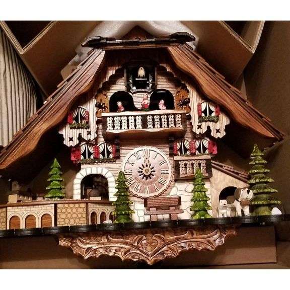 Black Forest House Cuckoo Clock with Moving Pieces