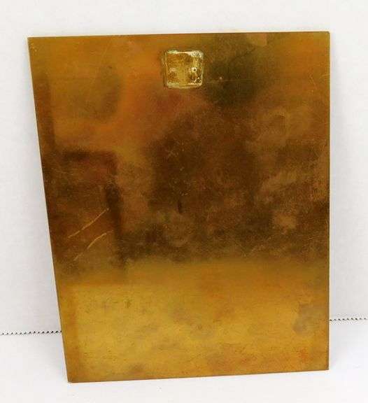 Vintage French Painting on Brass Plaque - Leo Legler