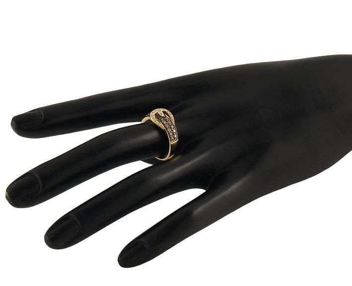 Le Vian 0.75ctw White and Chocolate Diamond Belt Buckle Ring in 14K