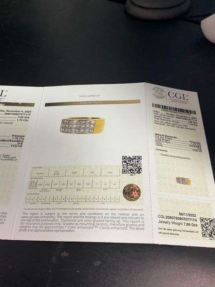 Certified Ladies 18k Gold And Diamond  Band