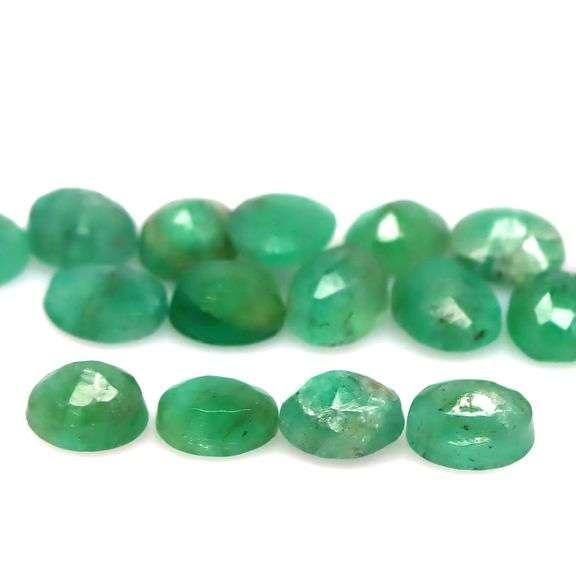 Rich green 6.66ct set of 5x4mm Zambian Emerald set