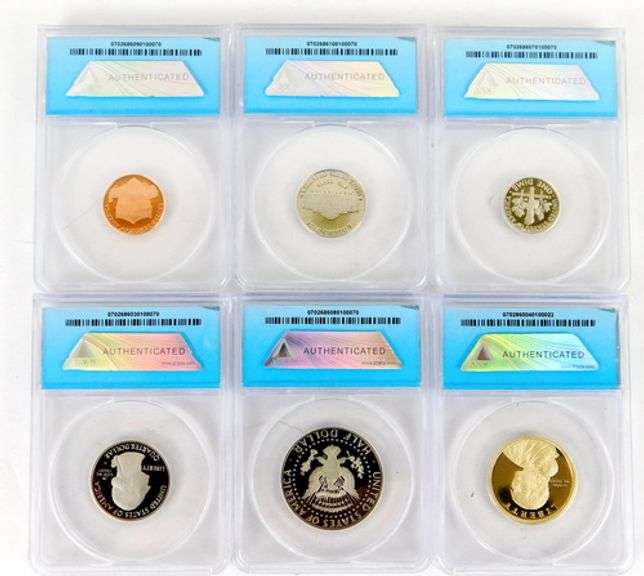 6 Graded PR70 DCAM U.S. Coins, All 2020-S, 1st Day Issues