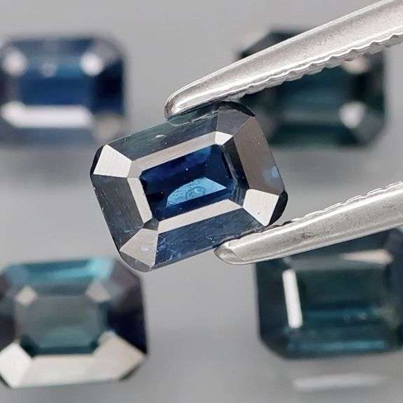 Beautifully colored 2.26ct ink blue Sapphire set