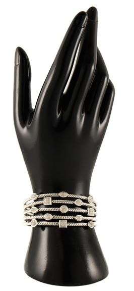 David Yurman 0.83ctw Pave Diamond Five Row Confetti Cuff Bracelet in Sterling