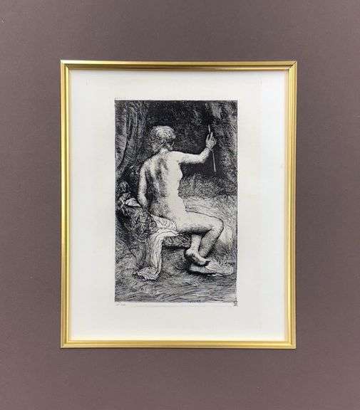 Extremely Rare and Collectible Antique Etching After Rembrandt, c. 1880