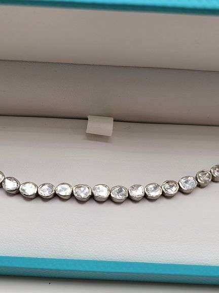 Very rare natural Mine Cut Diamond Bracelet in silver
