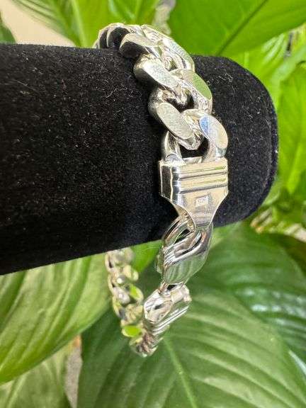 Sterling Silver Solid Miami Cuban Link Chain 10.3mm 925 Italy Heavy Curb Bracelet 7" Inch