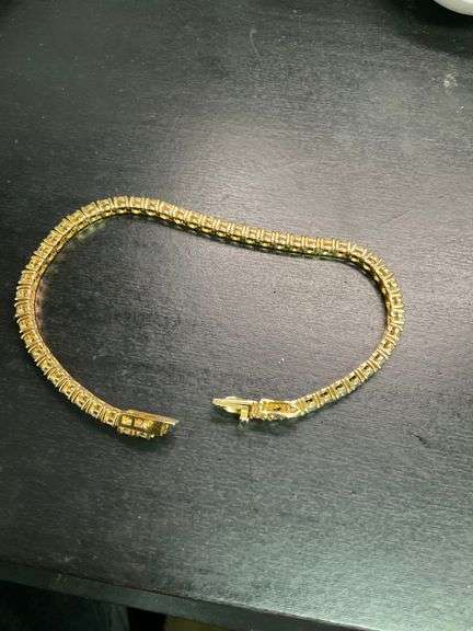 CERTIFIED BRAND NEW 14K YELLOW GOLD DIAMOND TENNIS BRACELET