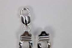 Men's 13mm Solid .925 Sterling Silver Flat Curb Chain Link Italy Bracelet