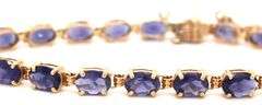 14kt Yellow gold oval Tanzanite link bracelet