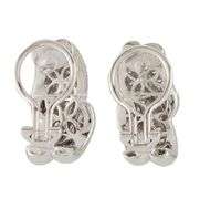 1.95ctw Pave Diamond Triple Layered Omega Back Earrings in 18K