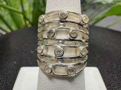 Sterling Silver White Topaz Gemstone Ring Size 7