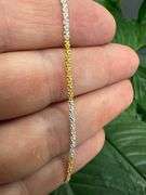 Sterling Silver Margarita Roc Chain Two Tone 14k Yellow Gold Plating 24" Necklace