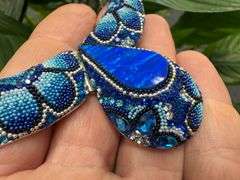 Original Handmade Mosaico Necklace & Earring Set 925 Sterling Silver Mexico Artistic Jewelry