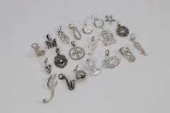 Sterling Silver Curated Pendant Assortment Various Sizes & Styles (20 Pendant Lot)