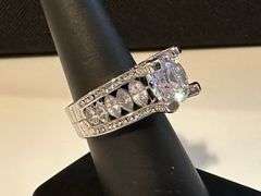 Beautiful14 Kt. White Gold Plated Simulated Diamond Ring